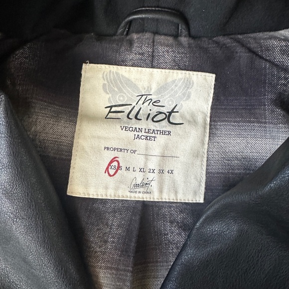 Black Leather Jacket with Hood - Picture 2 of 2